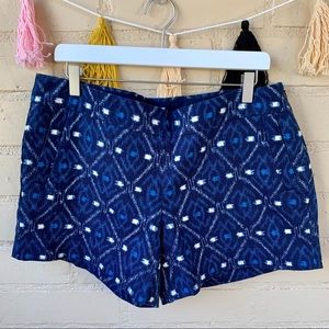 JCREW Tribal Print Shorts, Cotton, 14